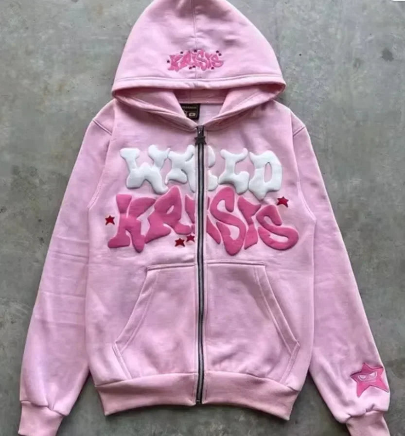 Sweat Capuche Zip Y2K Rétro